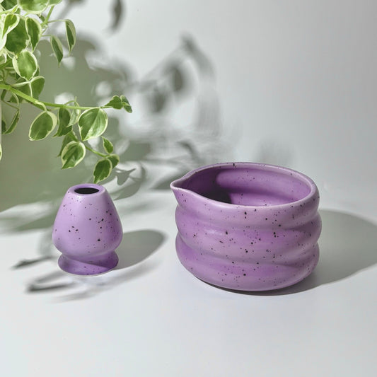 Ombak Set - Ceramic Matcha Bowl & Chasen Holder
