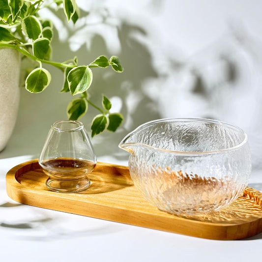 Uluwatu Set – Textured Glass Matcha Bowl & Chasen Holder