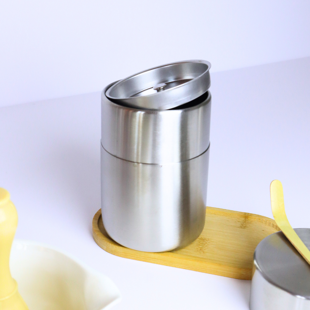 Matcha Bali Signature Canister 150g | Stainless Steel Canister | Matcha Storage