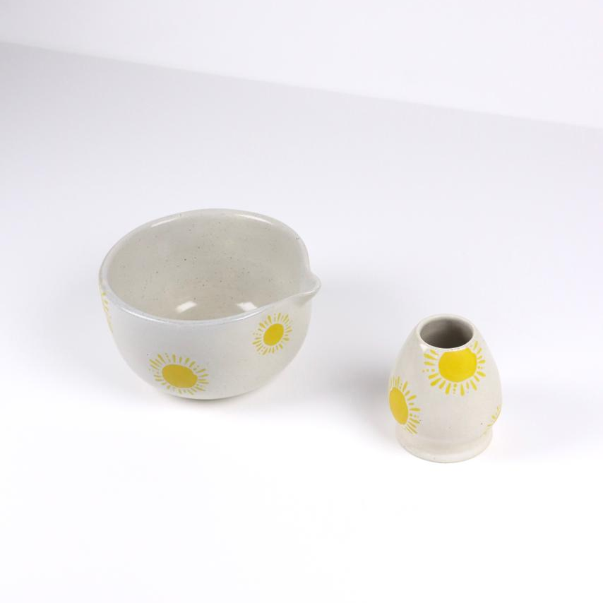Sunset Set – Ceramic Bowl & Chasen Holder